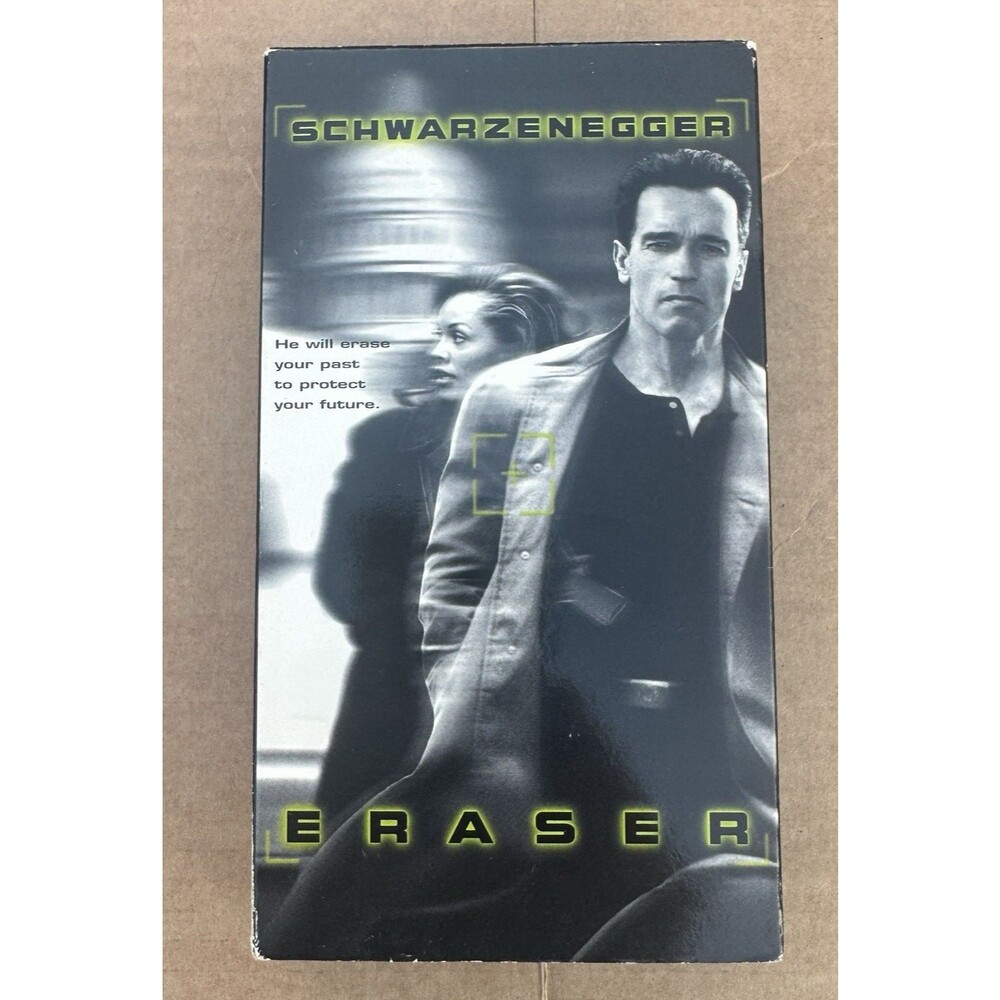 Eraser VHS 1996 Arnold Schwarzenegger Action Thriller Vintage Movie Tape